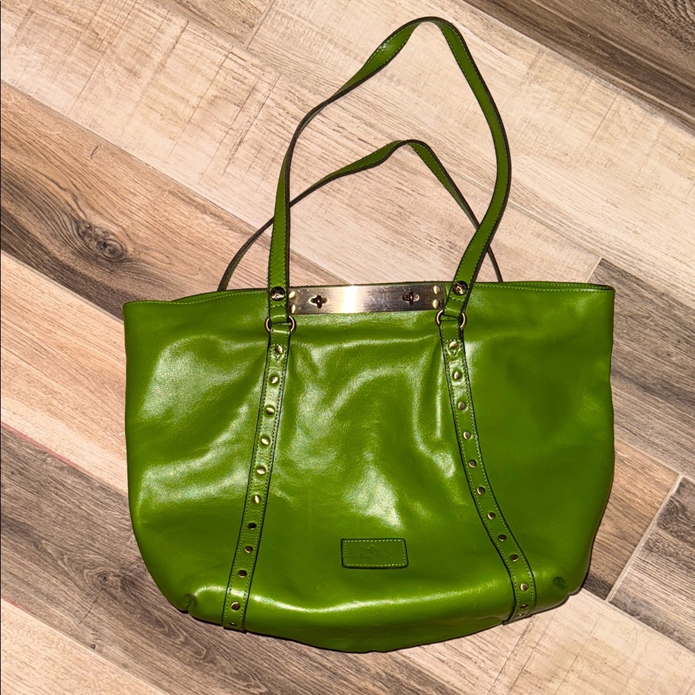 Patricia Nash large Green Leather Tote Bag